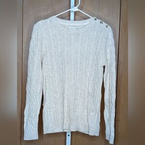 Croft & Barrow Cream Cable Knit Sweater Medium NWT